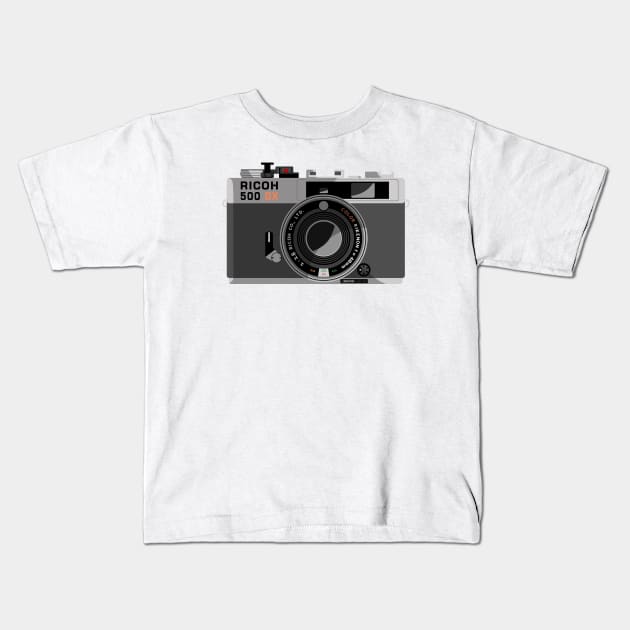 Retro Ricoh Camera Kids T-Shirt by AngoldArts